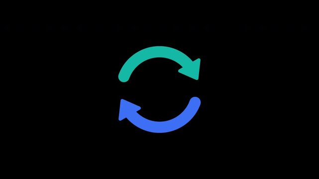 Rotating refresh sync arrows reload icon seamless loop alpha