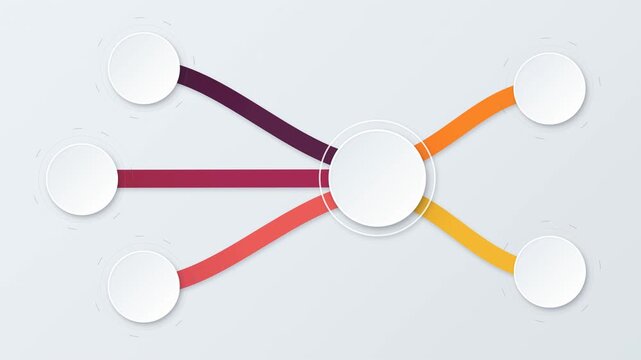 Animated Flow Diagram with Three Inputs and Two Outputs