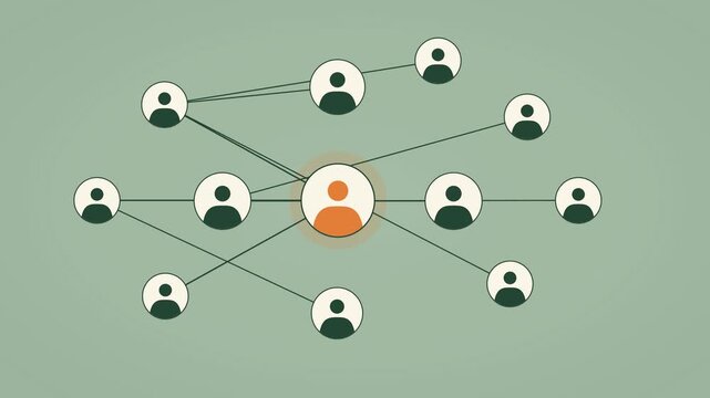 Social Network Forms with Pulsing Avatars on Light Green