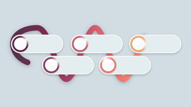 Five Blank Capsule Infographic Banners Along a Gradient Wave Line