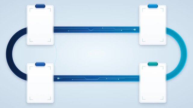 Circuit Loop Infographic Animation with Four Blank Cards