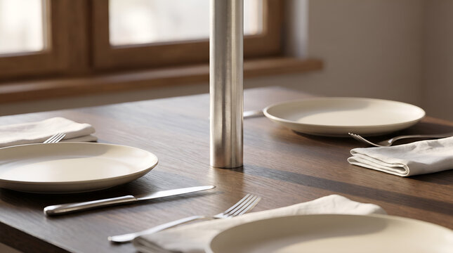 Minimalist Dining Table set for Festivus with Aluminum Pole