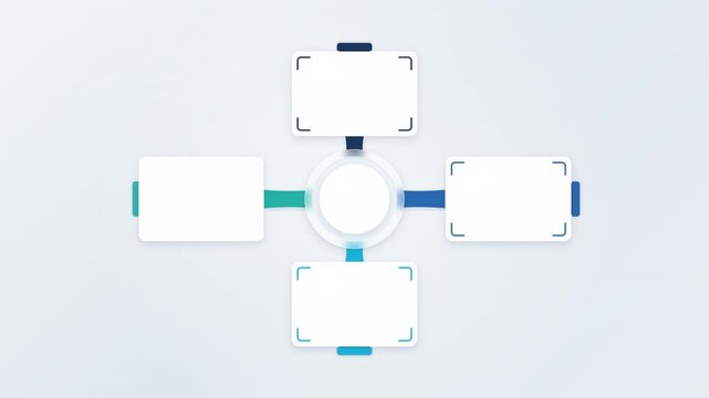 Four Blank Panels Forming a Radial Infographic