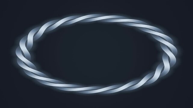 Braided chrome ring with a glossy dark center