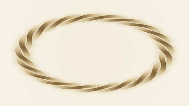 Antique gold braided oval frame on ivory
