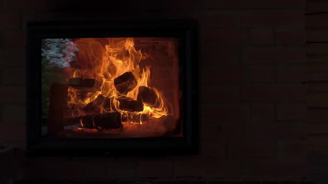 A bright, warm flame in dark fireplace, accentuated striking lighting. A warm stove that provides heat during winter. Savings on electricity, fuel, and other resources. A crisis in the heating sector