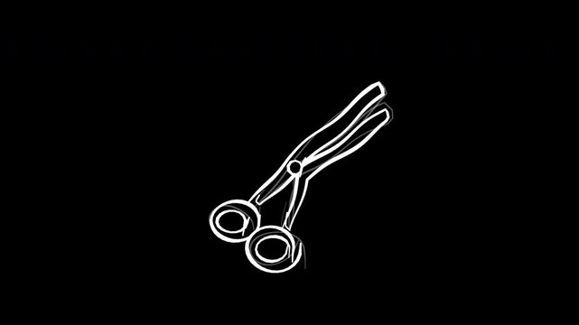 Hand Drawn scissors education cutting tool back to school series 4K Animation with alpha transparent background