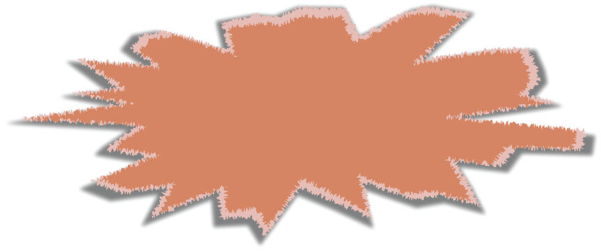 Orange jagged shape burst icon with soft shadow
