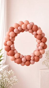 Peach Terracotta Balloon Ring Frame Vertical Mockup