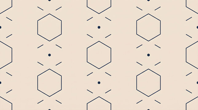 Minimalist Geometric Hexagon Pattern on Beige Background