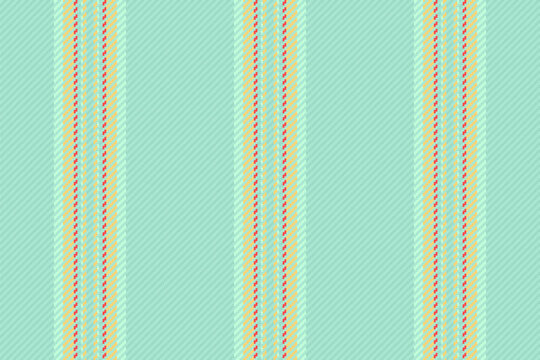 A seamless pattern of mint green vertical stripes with vibrant red and yellow accents. This professional textile design offers a clean, orderly feel, perfect for web backgrounds. Nobody, no people.