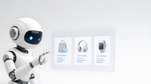 AI robot analyst products with empty space