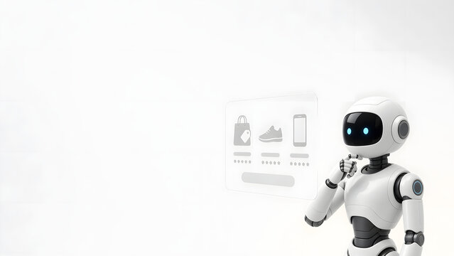 AI robot analyst products with empty space