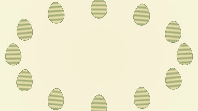 Butter yellow and sage Easter egg border for spring greetings