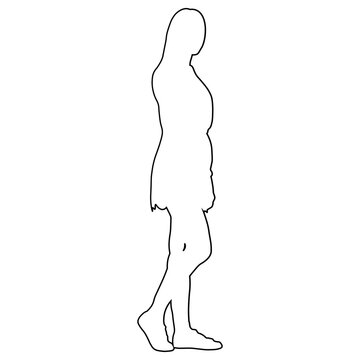 Line sketch of a woman walking.