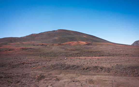 Red Volcanic Landscape of Plaine des Sables, R&eacute;union Island, France
