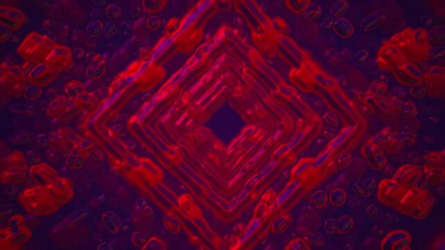 Abstract Red Glowing Tunnel Loop