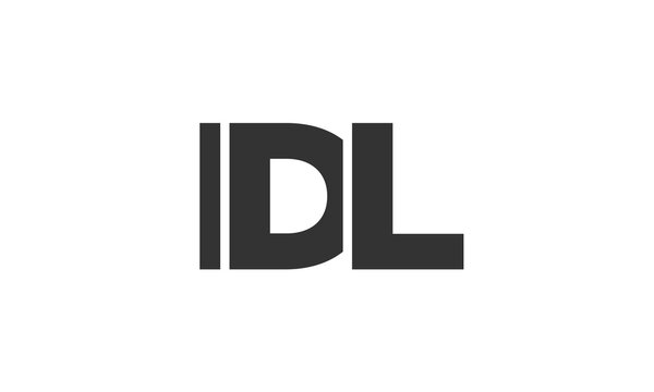 IDL logo design template with strong and modern bold text. Initial based vector logotype featuring simple and minimal typography. Trendy company identity.