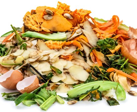 Food scraps and vegetable peelings for composting and sustainable recycling