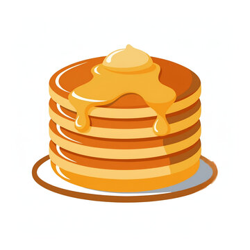 stack of pancakes illustration 