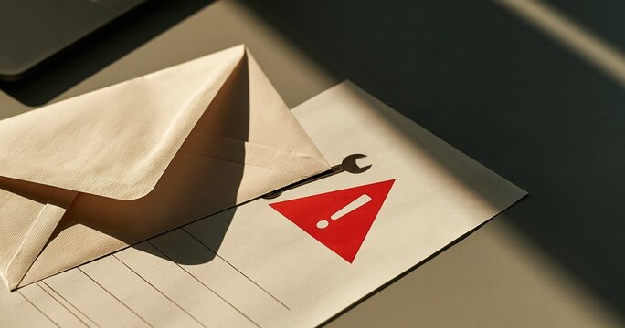Wrench and Warning Symbol on Technical Documents