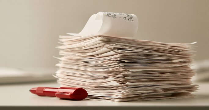 Stack of Paperwork With Red Pen
