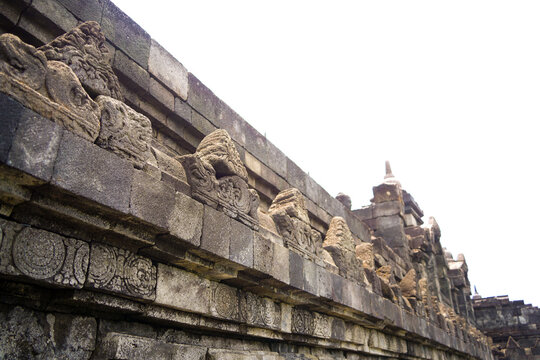 Low Angle View of Borobudur Stone Architecture