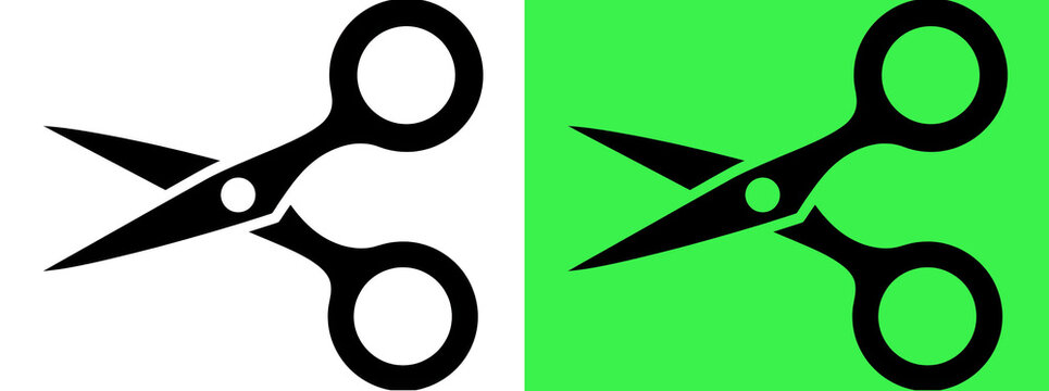 Simple black scissor icon set