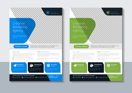 Creative marketing agency business flyer mockup designs