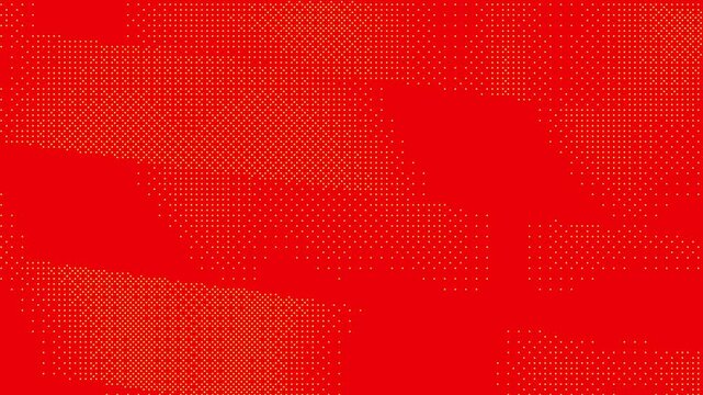 Halftone dot patterns pulse across a vibrant red graphic background in a bold 3D animation, evoking electric momentum and disruptive energy for creative sports intros