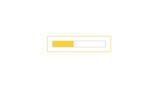 Minimalist Yellow Loading Progress Bar Animation on White Background