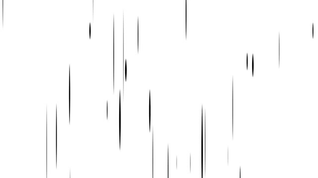 Abstract black streaks shift and change shape across a white background