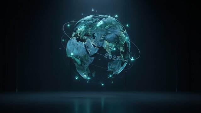Digital globe showing global connection and modern technology