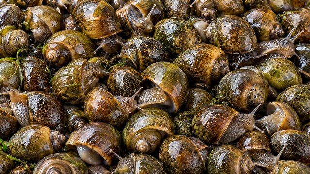 Pond Snail Background. Snail Background.