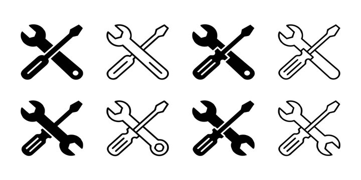 Wrench screwdriver icons