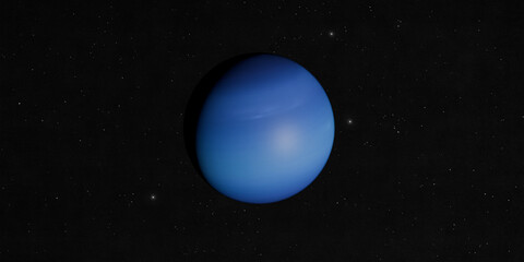 Uran planet isolated on black starry space background 3D realistic rendering. © Artur Didyk