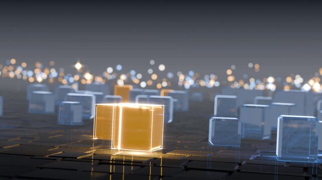 Color glass box analysis digital bg able to endless loop 4k