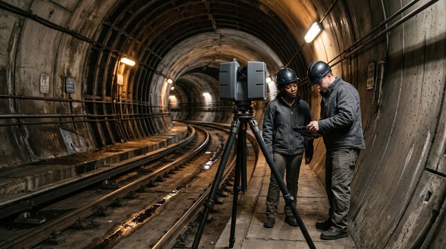Laser scanner survey inside a municipal tunnel
