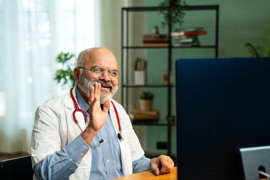 Closeup of Indian Male Doctor Providing Online Medication Guidance