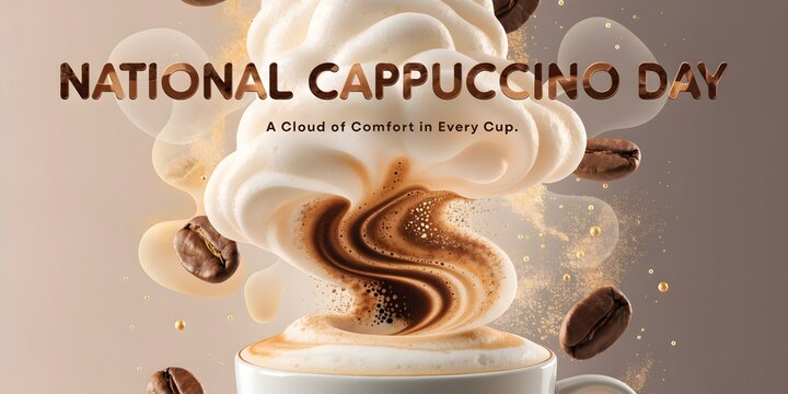 Cappuccino with swirling foam