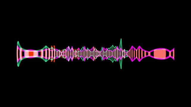 Colorful audio waveform spectrum animation, 4k