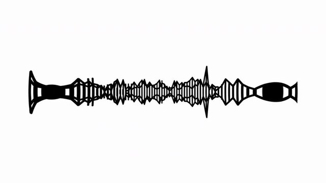 White and black audio waveform spectrum animation, 4k