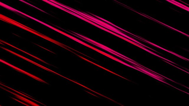Light streaks animation flashes diagonally across dark space. Fast fiber optic telecommunication data routes on active light streaks animation. Network rooms use streaks.