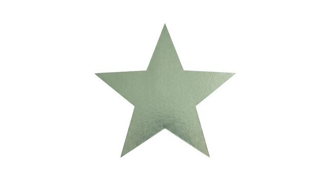 Green foil star isolated on transparent background png