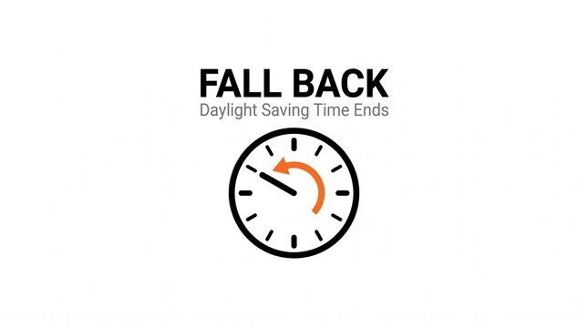 Fall back daylight saving time clock icon