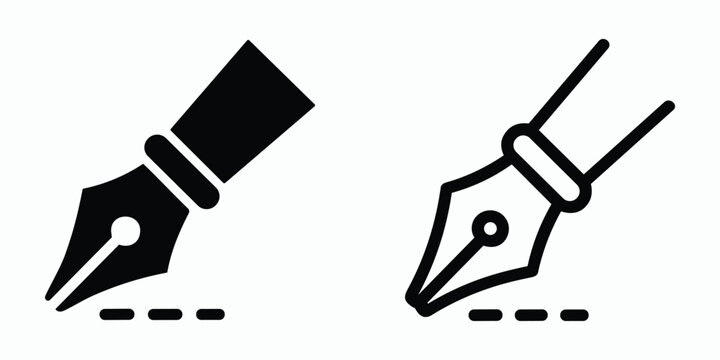 Fountain pen nib icon set