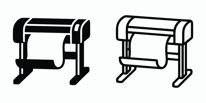Large format plotter printer icon set