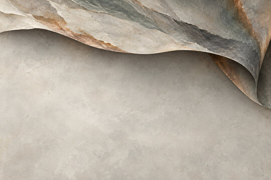 Tilted mica plane with inset crease