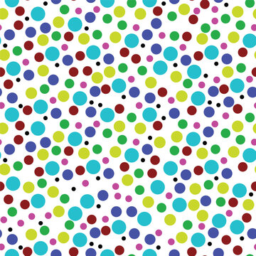 Colorful polka dot pattern with random circles