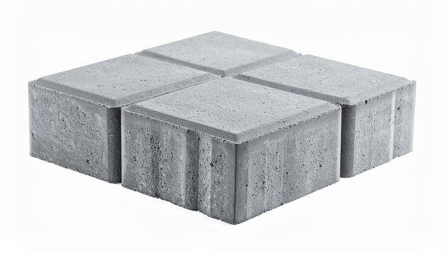Interlocking concrete paver sample with beveled edges isolated on white background